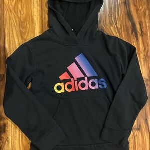 Adidas Kids Black Hoodie Rainbow Logo Size M (10/12)